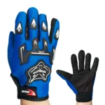 Guantes de moto y ciclismo A02 livianos, color azul, con protecciones y agarre.