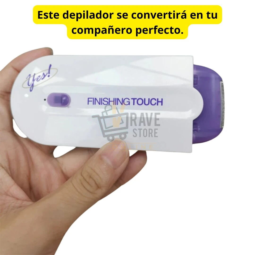 Depiladora Finishing Touch para piernas, brazos y axilas, portátil y fácil de usar.