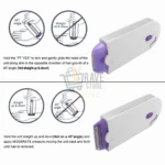 Depiladora portátil para pierna, brazo y axilas con dos modos de uso.