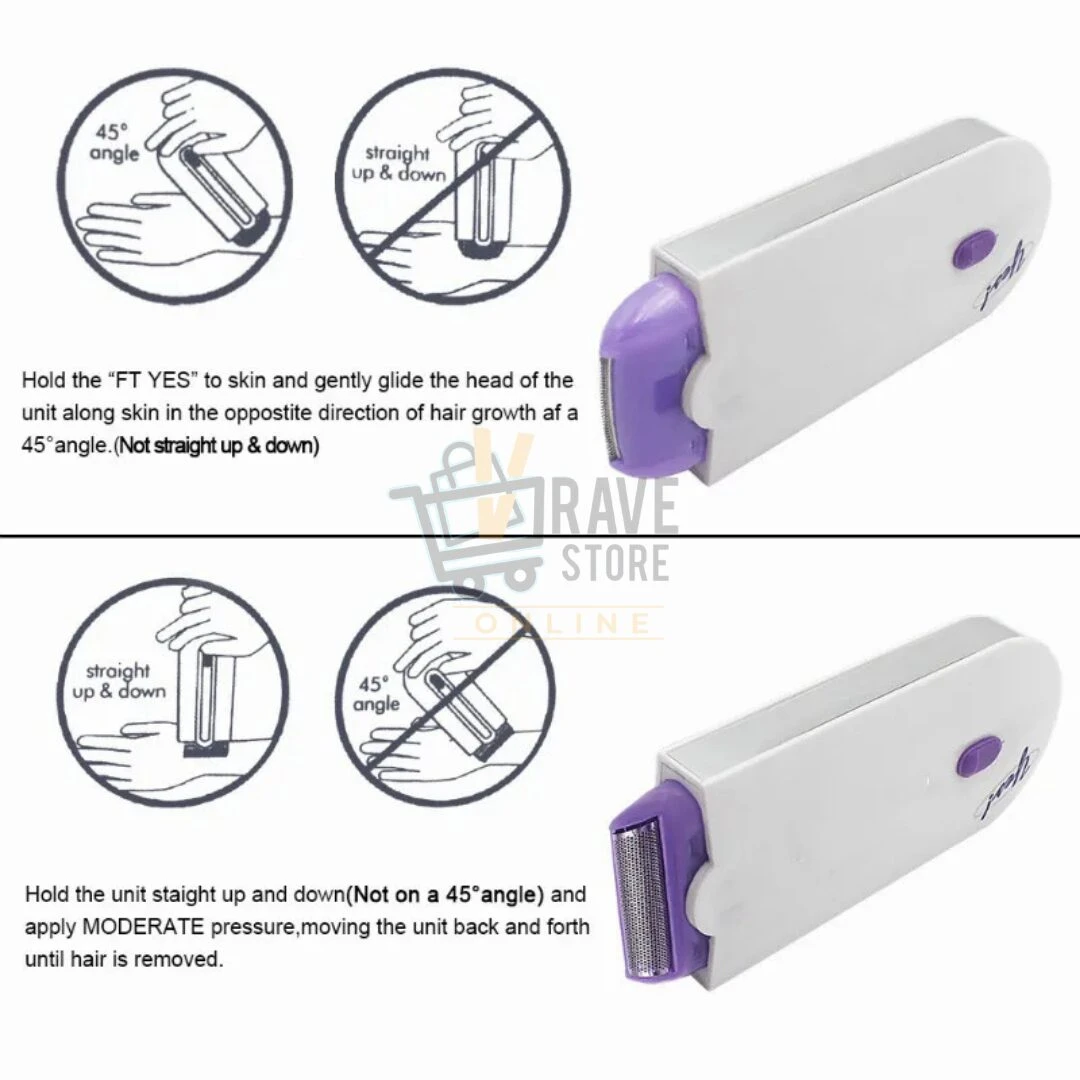 Depiladora portátil para pierna, brazo y axilas con dos modos de uso.