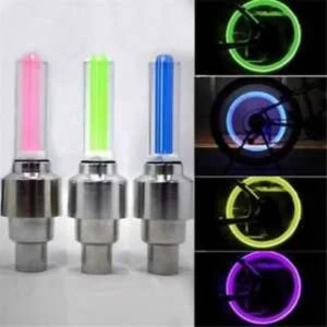 Combox4 luces LED de neón para llanta de bicicleta en colores rosa, verde y azul.