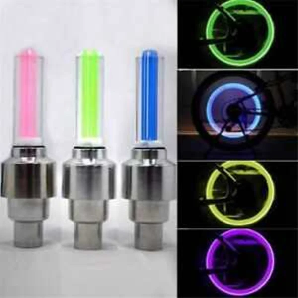 Combox4 luces LED de neón para llanta de bicicleta en colores rosa, verde y azul.