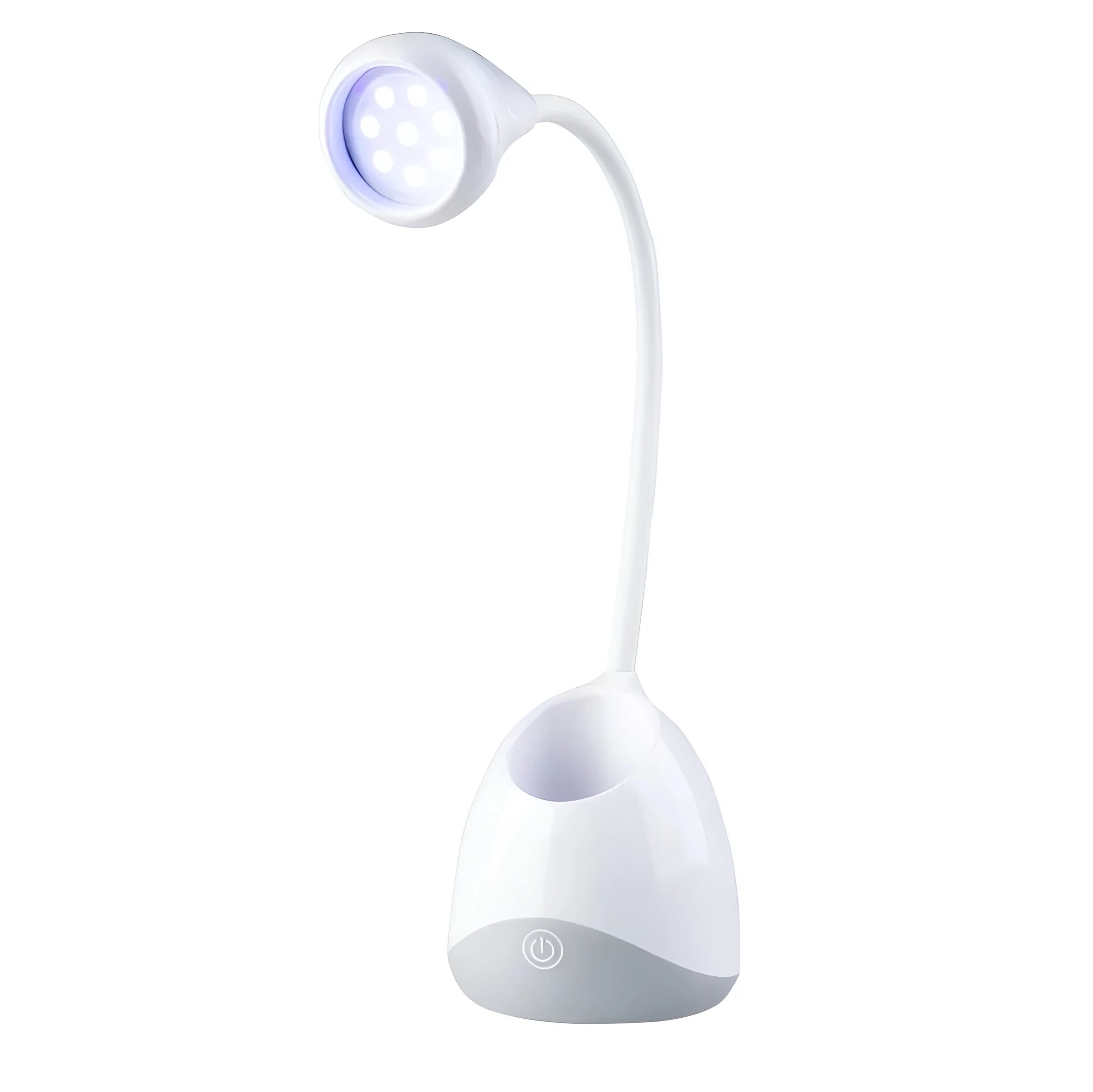 Lámpara UV LED profesional para uñas con base para lápices y control táctil.
