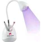 Lámpara UV LED profesional para uñas con portalápices y accesorios.