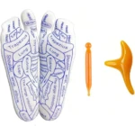 Calcetines de acupuntura con mapa de reflexología de pies, herramientas masajeadoras de punto gatillo.