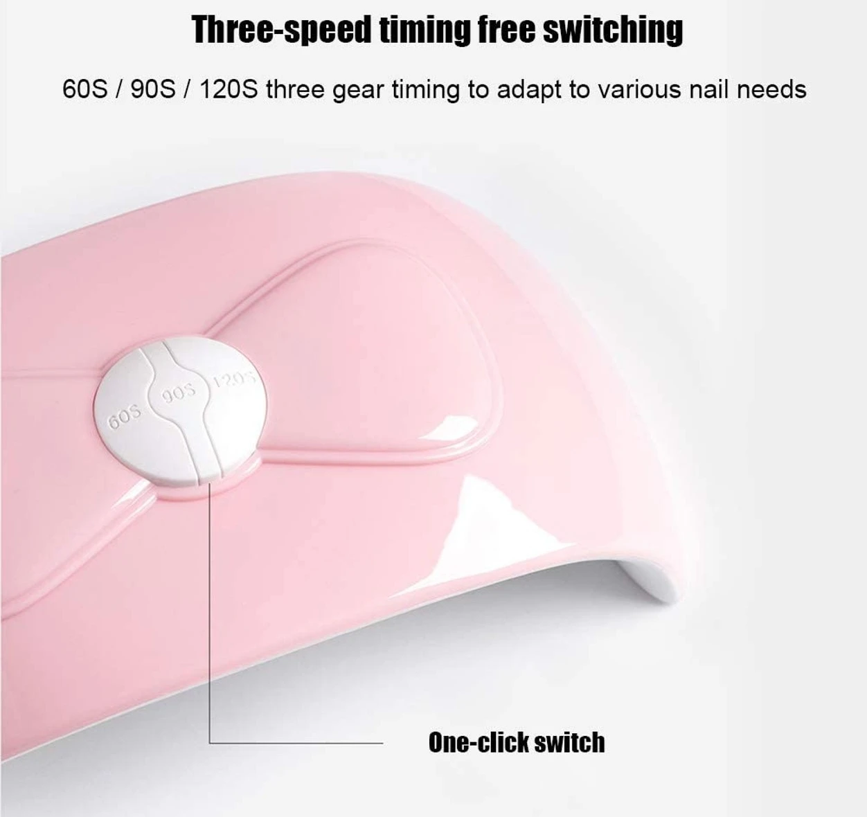 Lámpara de uñas rosa Moño Lap-10 con temporizador de 60s, 90s y 120s.