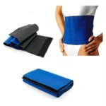 Faja térmica reductora unisex azul, de neopreno, ajustable con velcro.