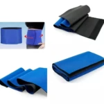 Faja térmica reductora unisex de neopreno azul, ideal para moldear cintura.