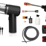 Combo Hidro 2Bat sin estuche: Hidrolavadora, aspiradora portátil, accesorios y cargador.