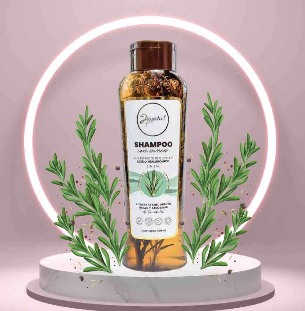 Anyeluz Shampoo con Romero para crecimiento, brillo y sedosidad capilar sin sal.
