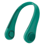 Ventilador H-6 para cuello, diseño ergonómico en color verde, manos libres para tu comodidad.