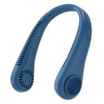 Ventilador para cuello H-6 azul, diseño ergonómico y portátil para refrescarte en cualquier lugar.