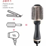 Cepillo secador 3 en 1: Plancha, rizador y secador de pelo.