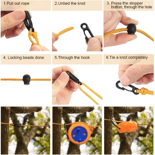 Tendedero Cuerda para Secar Ropa Camping - Imagen 3