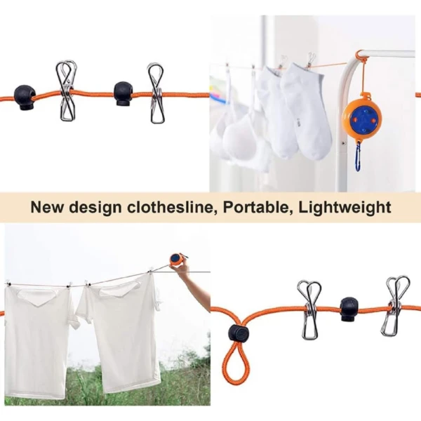 Tendedero Cuerda para Secar Ropa Camping - Imagen 4