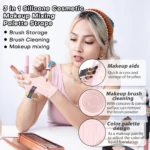 Pulsera con soporte para brochas de maquillaje, limpieza y mezcla de cosméticos.