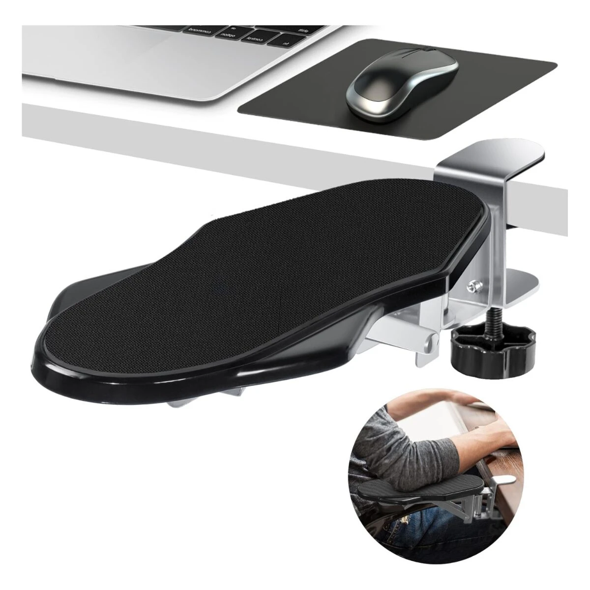 Reposabrazos ergonómico ajustable para escritorio, soporte antideslizante para antebrazos.