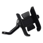 Soporte para celular de moto o bicicleta con montaje en espejo, color negro.