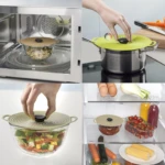 Set x2 tapas de silicona herméticas para cocina, microondas y nevera.