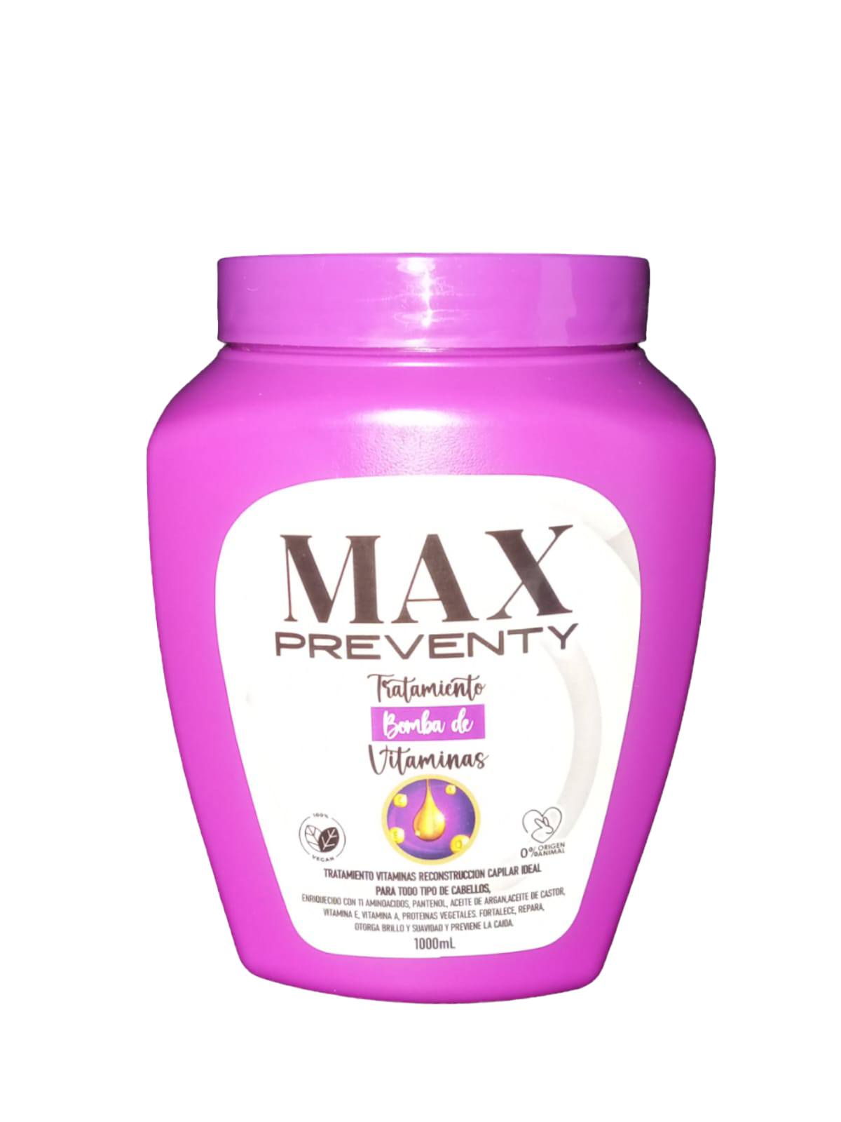 Max Preventy Tratamiento Bomba de Vitaminas, reconstrucción capilar con 1000ml de producto.