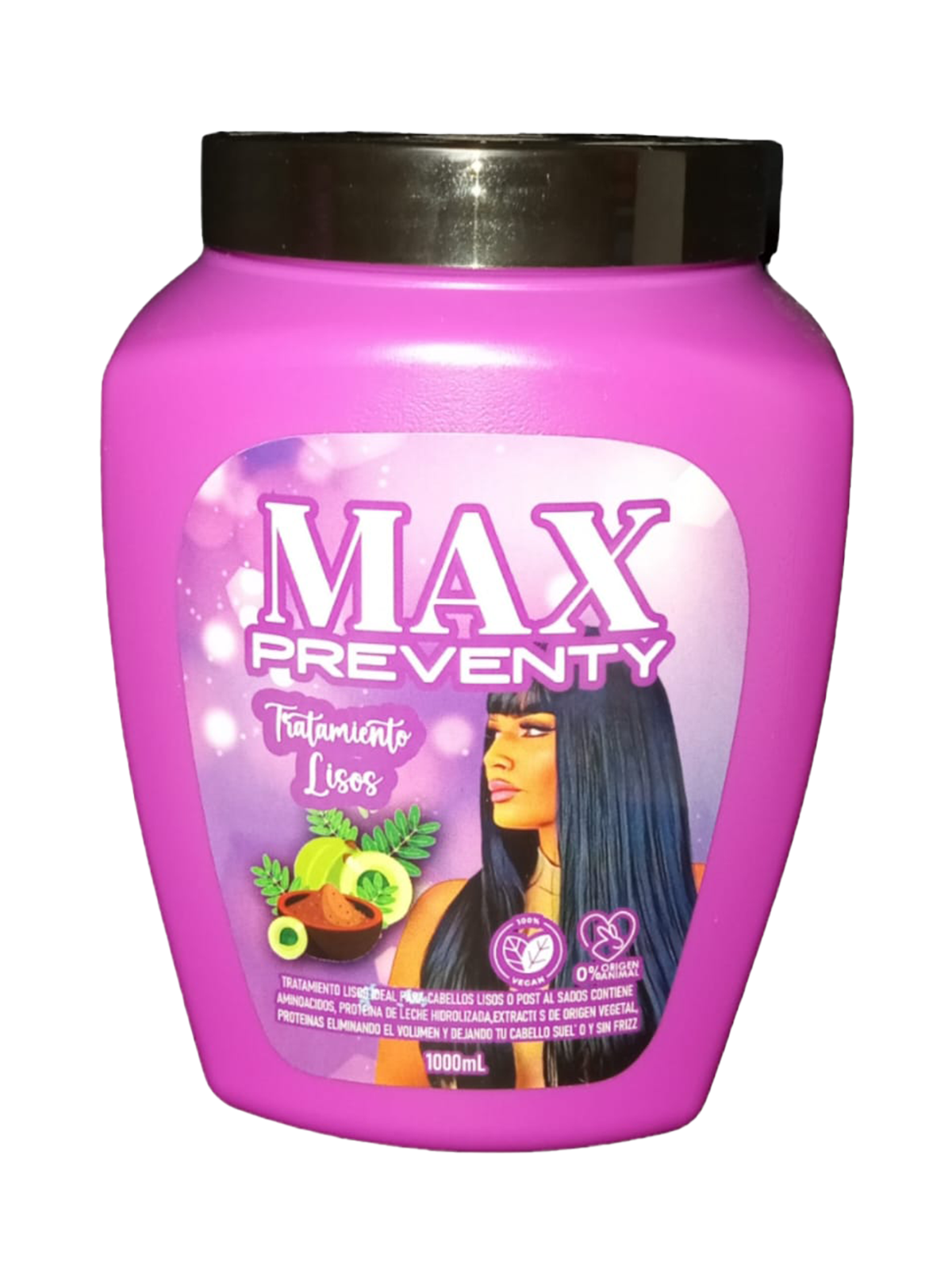 Tratamiento capilar Max Preventy para cabello liso, 1000 ml, con proteína de leche.