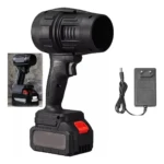 Soplador profesional 48V con doble batería y cargador, ideal para trabajos exigentes.