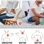 Espaldar corrector de postura para silla, alivia dolor de espalda, cuello y hombros.