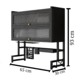 Escurridor de cajón para platos de 2 niveles en negro.