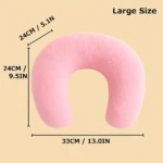 Almohada de cuello rosa para mascotas, tamaño grande, 33cm x 24cm.