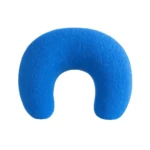 Almohada de cuello azul para mascotas con forma de C.