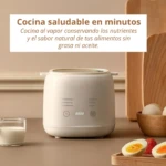 Olla Eléctrica de Huevos con temporizador, ideal para cocinar al vapor de forma saludable y rápida.