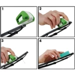 Afilador de plumillas para auto, repara y limpia, 4 pasos detallados.