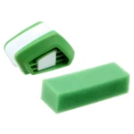 Afilador de plumillas verde con esponja, herramienta de detalle para instrumentos musicales.