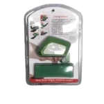 Afilador de plumillas con esponja verde y guía de uso en empaque.