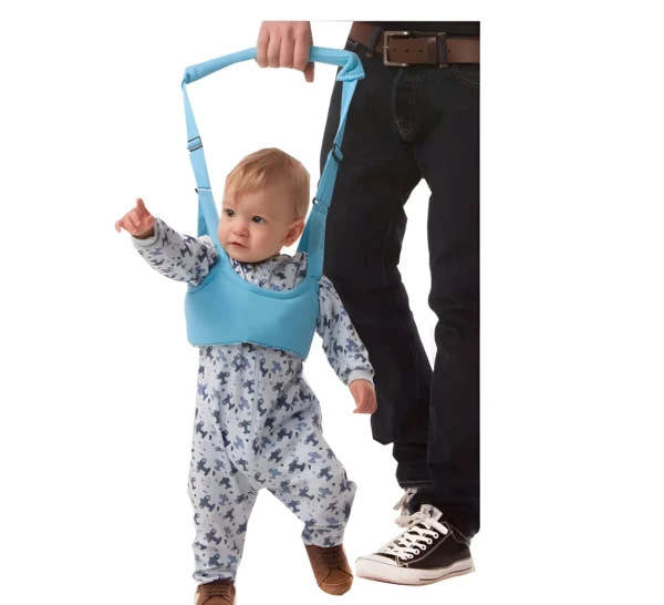 Arnés de entrenamiento para caminar con bebé y adulto, azul
