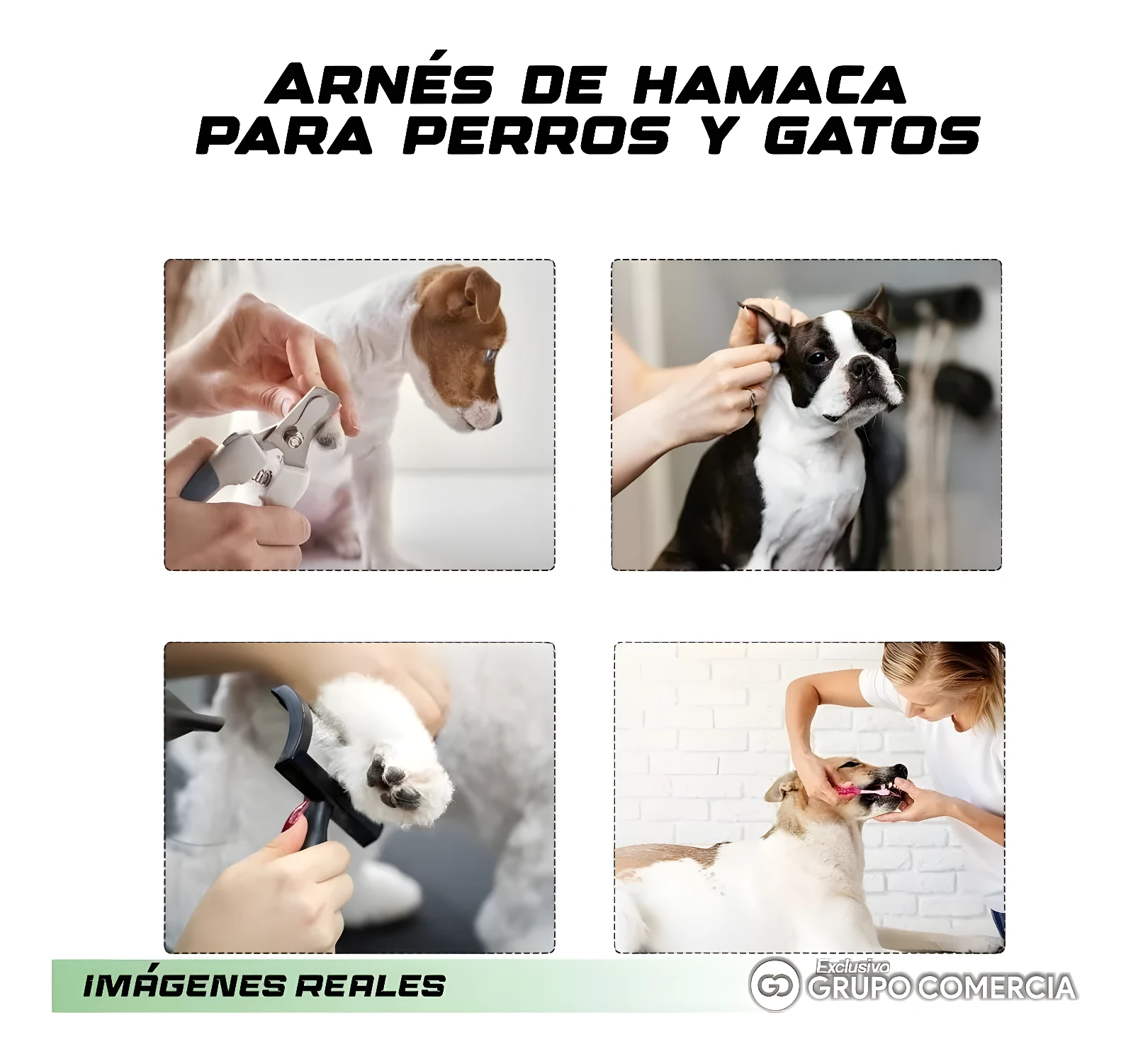 Hamaca para mascotas para corte de uñas y cepillado de dientes de perros y gatos.