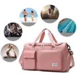 Bolso bandolera de viaje rosa para gimnasio, piscina, playa y senderismo.