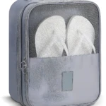 Bolso D Viaje Portátil Para Zapatos Ropa | Gris con Malla Transparente