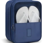 Bolso azul para zapatos de viaje, con malla transparente, portátil y espacioso para ropa.