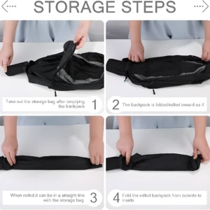 Bolsos mochila impermeable casco moto: Guía de almacenamiento plegable en 4 pasos.