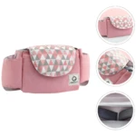 Bolso organizador para coche de bebé, divisor rosa con estampado geométrico, ideal para cochecitos.