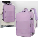 Bolso viajero Amazon morado tipo maleta, funcional y moderno para tus aventuras.