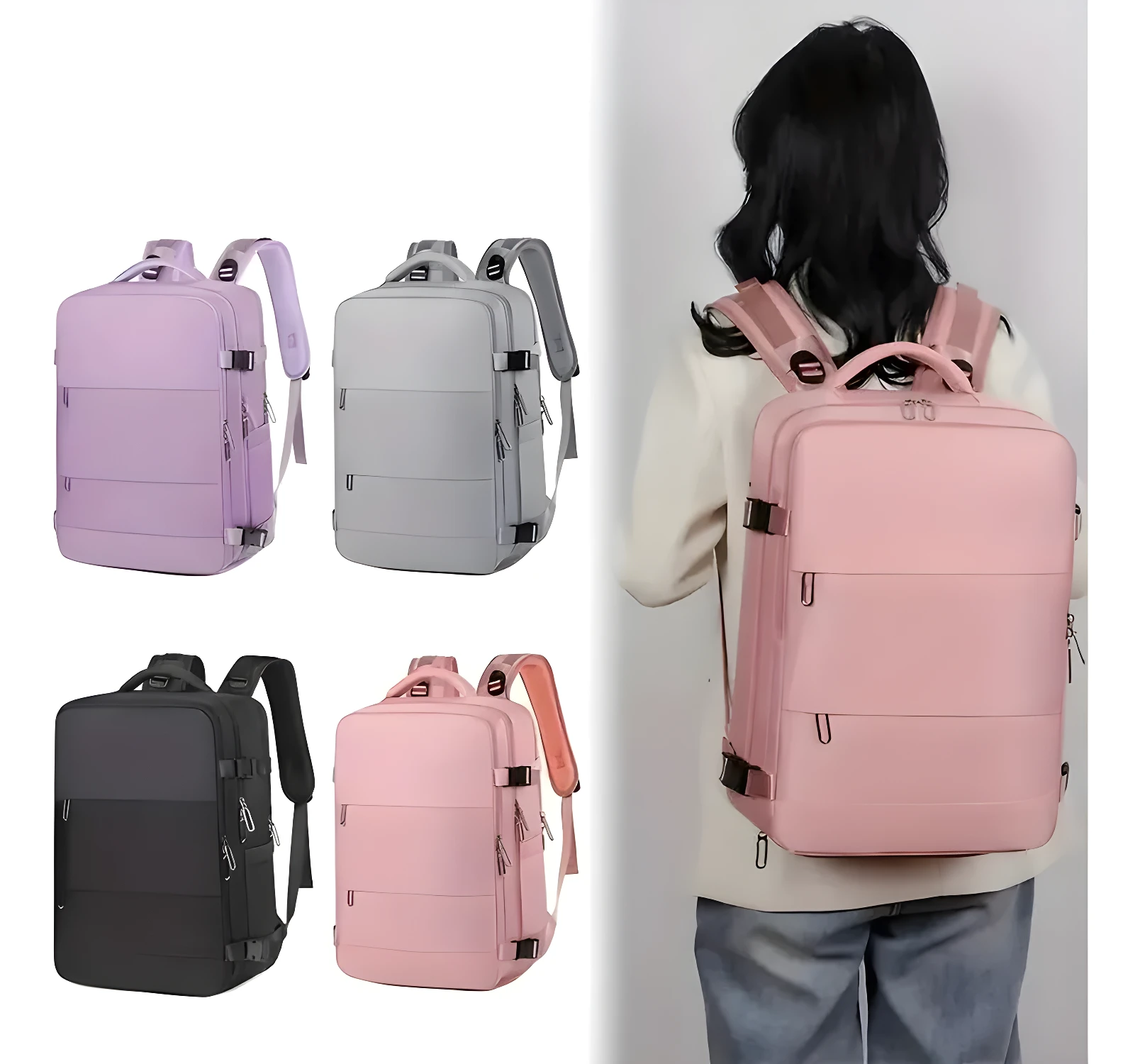 Bolso viajero Amazon rosa, ideal para equipaje de mano y escapadas.