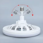 Bombillo con ventilador ajustable, ideal para iluminar y refrescar espacios.
