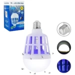 Bombillo led mata zancudos: luz UV y malla eléctrica para eliminar mosquitos.