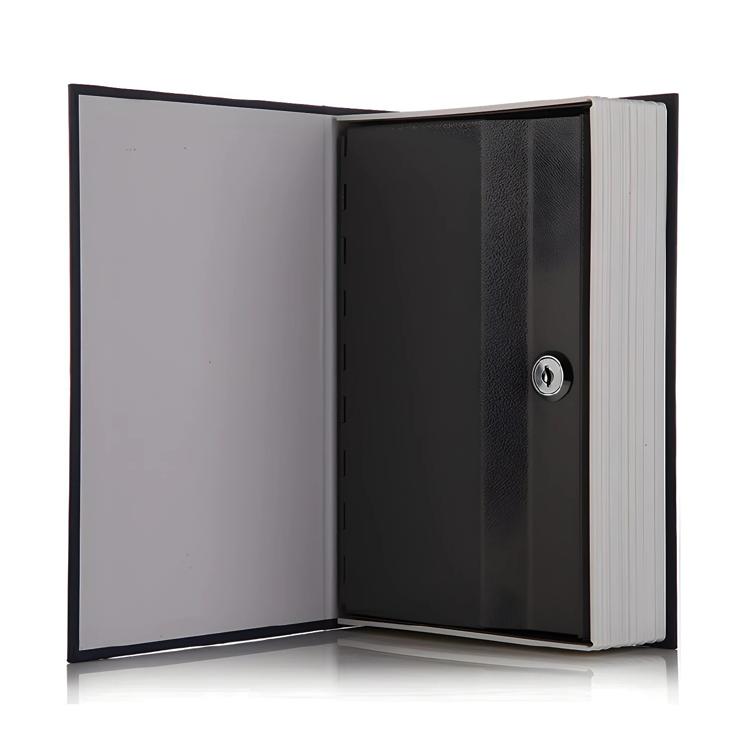 Caja fuerte tipo libro diccionario con cerradura y dos llaves.