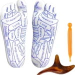 Calcetines de acupuntura con mapa de reflexología de pies, talla única.