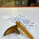 Calcetines de acupuntura talla única con herramientas de masaje de cuerno y ámbar para reflexología podal.