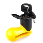 Candado de freno de disco amarillo para moto con llaves, antirrobo seguro.
