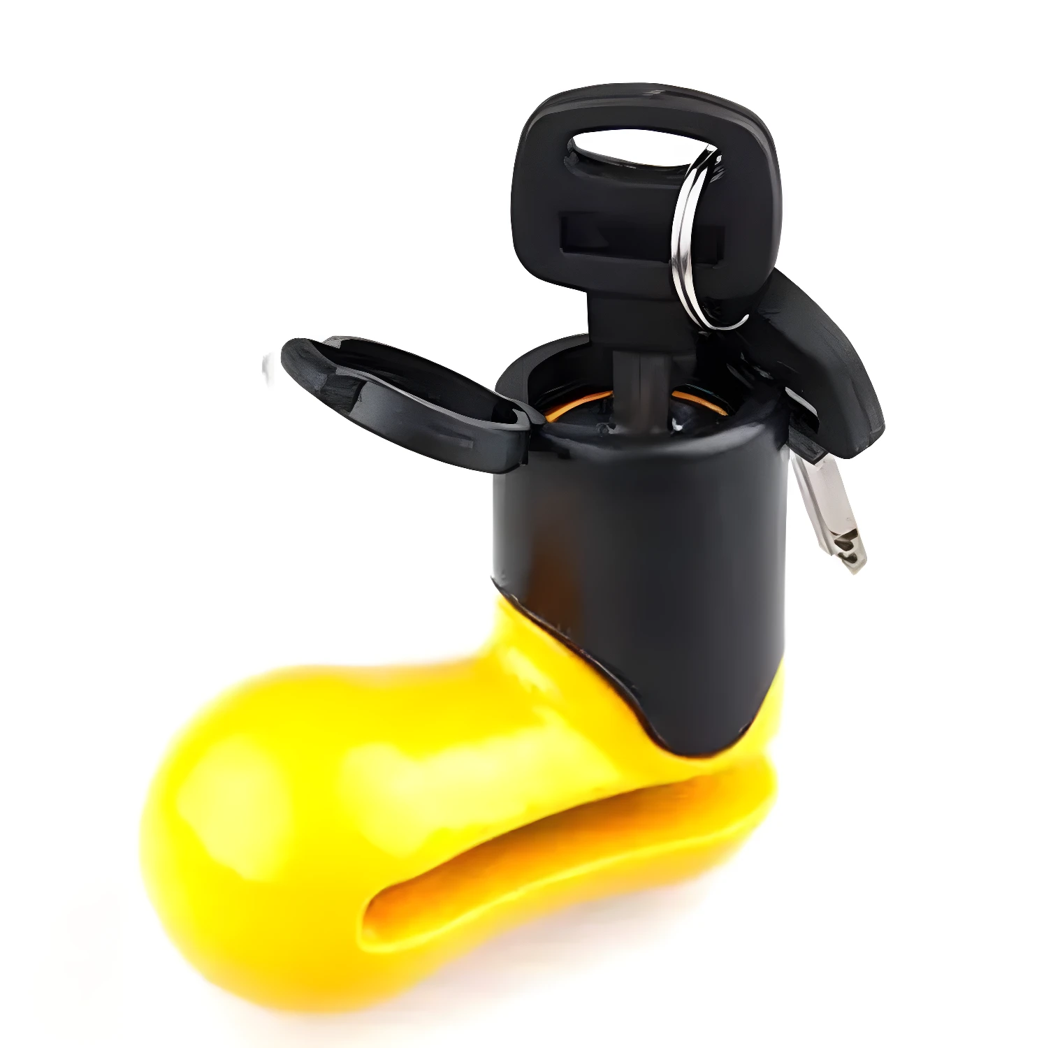 Candado de freno de disco amarillo para moto con llaves, antirrobo seguro.